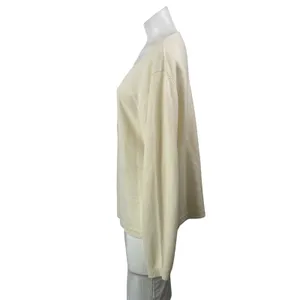 Neiman Marcus Cream 100% Cashmere Round Neck Button Down Cardigan Sweater Top 1X thumbnail 2