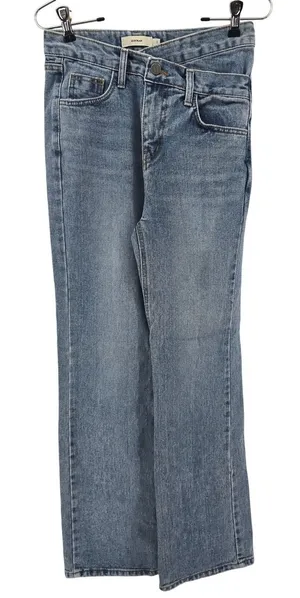 Dayran Straight Leg‎ Jeans Womens Size 1 Blue Crossover Asymmetrical Waist Denim thumbnail 1