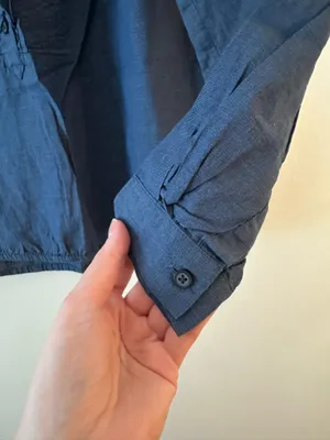 LOFT Ruffle Chambray Top thumbnail 3