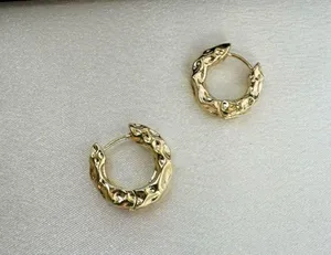 Irregular Small Gold Hoop Earrings for Women thumbnail 3