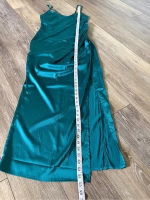 Forever 21 Teal Satin Slip Maxi Dress thumbnail 11