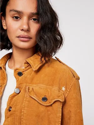 Free People Everlyn Jacket Corduroy Utility Jacket Small Camel thumbnail 3