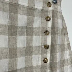 Madewell Linen‎ Blend Tulip Hem Mini Skirt NWT Size 6 Gingham Minimalist Casual thumbnail 9