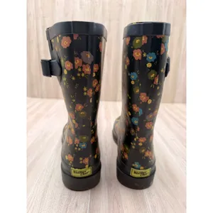 Western Chief Rain Boots Womens 7 38 Navy Blue Good Prim Petals Floral Rubber thumbnail 4