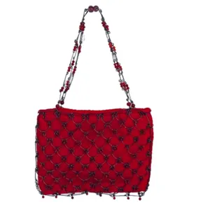 Eye Ful Bag Handbag Purse Red Metal Beaded Party Dressy Small Handbag NEW thumbnail 16