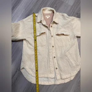 NWOT ANTHROPOLOGIE Cream Button-Up‎ Women's Jacket thumbnail 12