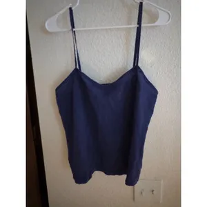 Gilligan & O'Malley Navy Blue Sleep Camisole Lace Trim V-Neck Tank Top‎ Large thumbnail 2
