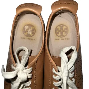Tory Burch Murphey Perforated Leather Tan Brown Sneakers Women's‎ Shoe US 8.5 thumbnail 8