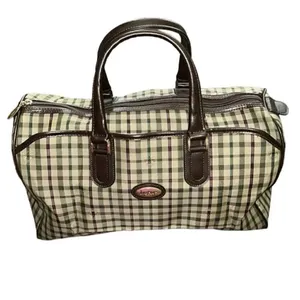 Lasserre Paris Unisex Vintage Checkered Boston Bag thumbnail 2