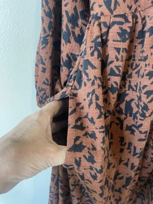 Ava & Viv A-Line Dress Size 2XL Brown Empire Waist Cut 3/4 Sleeve‎ Pullover Boho thumbnail 7