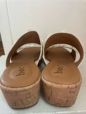 B.O.C. White Floral Cork-Wedge Slide Sandals - Women thumbnail 3