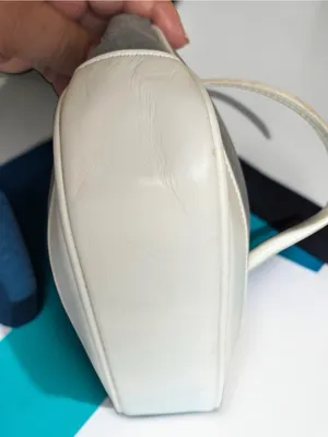 Coach Gray-Blue Signature Jacquard Shoulder Bag with White Trim thumbnail 6