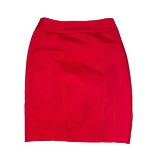 Express Paneled Knee Length Straight/Pencil Skirt in Pink/Red Size 2 thumbnail 1