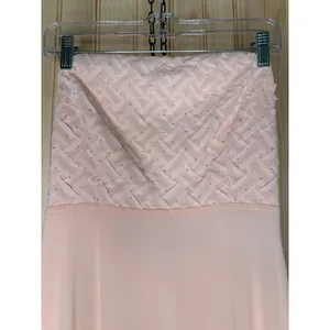 NWT Lulus Stunning Concept Light Pink Mesh Rhinestone Strapless Maxi Dress Sz M thumbnail 4