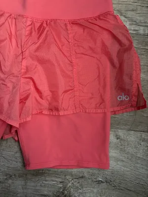 Alo Spandex Doubled Lined Shorts in Coral Color Sz XS thumbnail 2
