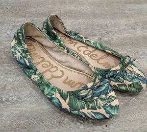 Sam Edelman Green Floral Felicia Ballet Flats Size 7 thumbnail 1