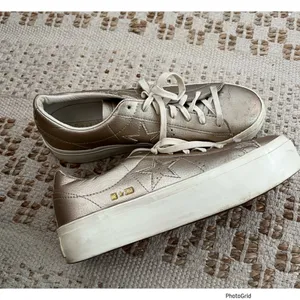 Converse Wmns One Star Platform Ox 'Light Gold Size 9.5 thumbnail 4