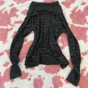 Banana Republic Y2K Charcoal Marl Off Shoulder Sweater Top XS ✨ Cozy Soft Girl thumbnail 7