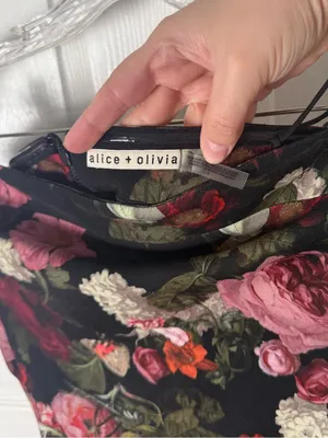 Alice + Olivia Kelly Mini Dress in Be Still Floral 4 thumbnail 7