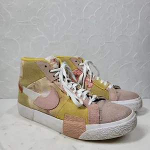 Nike Zoom Blazer Premium SB Womens 5.5 Sanded Gold Paisley Patchwork High Top thumbnail 10