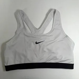 Nike XL Sports Bra Racerback Dri-FIT White Black Medium Support Activewear 2099 thumbnail 2
