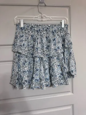 Floral Print Love Shack Fancy Skirt Ruffle Mini thumbnail 3