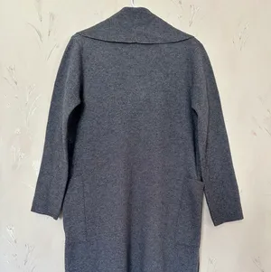 ZARA Long Knit Coat with Draped Neck thumbnail 5