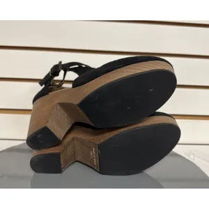 Free People Cedar Clogs Black Suede Platform Wood Women's 40.5 US 10.5 Boho thumbnail 6