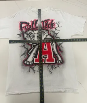 Custom Airbrushed Alabama Crimson Tide Elephant Graphic T Shirt White Adult L thumbnail 3