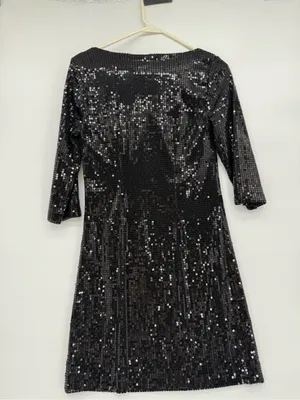White House Black Market Black Sequin Mini Dress thumbnail 4