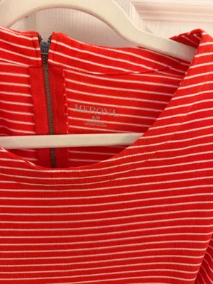 Merona Orange White Stripe Short Sleeve T-shirt Shift Dress Small thumbnail 4