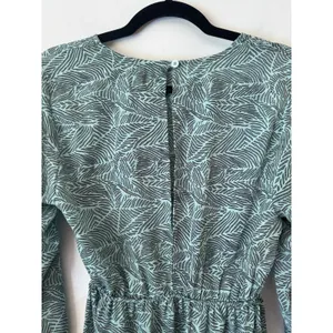 RAGA Tropical Green Floral Long Sleeve Blouson Maxi Dress Women’s Small thumbnail 5