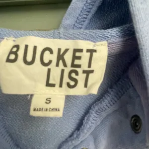 Bucket List Size Small Washed French Terry Hoodie Oversized Light Blue thumbnail 3
