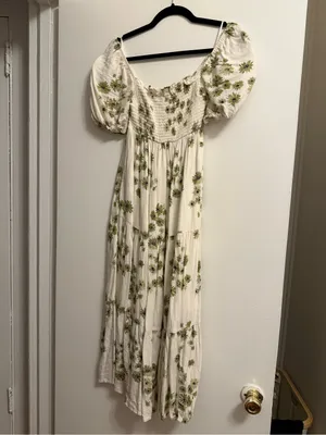 Abercrombie & Fitch Flowy Linen-Blend Midi Dress thumbnail 8