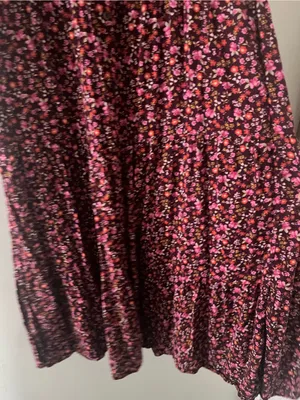 Old Navy Pink Floral Puff Sleeve Shirt Midi Dress XS Button Front Cottagecore thumbnail 4
