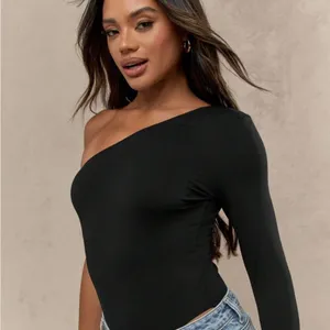 Missguided one sleeve asymmetrical bodysuit. Size 2. Never‎ wore. thumbnail 7