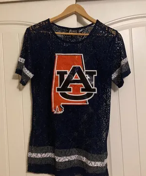 Auburn University Tigers Lace Top Gameday Couture Blue Women's Xtra Small XS thumbnail 1