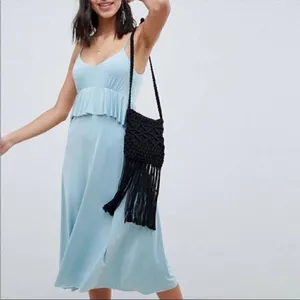 ✨ASOS DESIGN slinky midi sundress with waist ruffle thumbnail 7