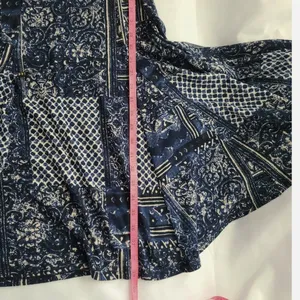 Chelsea and Theodore dress Small Blue White Fit Flare tie waist Cotton‎ thumbnail 6