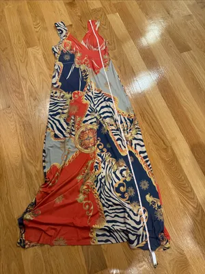 Fresh of LA Baroque Print Maxi Dress Women’s Sleeveless Resort Vacation size MED thumbnail 3