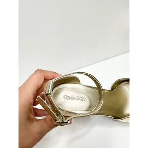 Open Edit Platform Size 9.5 Gold Kimber Ankle Strap‎ Sandal thumbnail 9