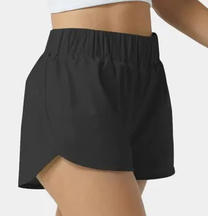 Halara High Waisted Dolphin Hem Casual Shorts 2" Black M thumbnail 1