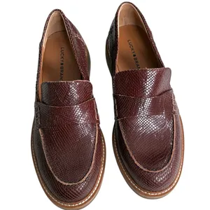 EUC Lucky Brand Leather Salima Loafers Brown Size 6 thumbnail 2