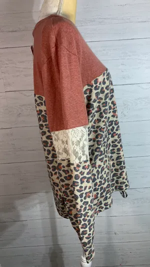 Jolt colorblock animal print lace pullover size XL womens thumbnail 6