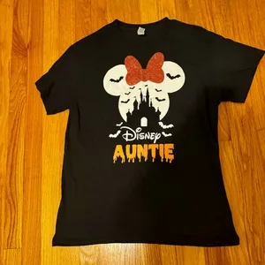 Gildan Disney Auntie Halloween Tee - Black and Orange thumbnail 2