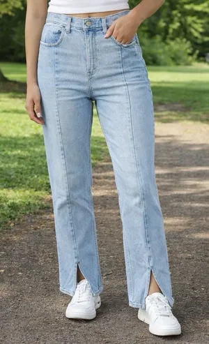Abercrombie & Fitch 90s Straight Ultra‎ High Rise Denim Light Blue Capsule 6/28 thumbnail 1