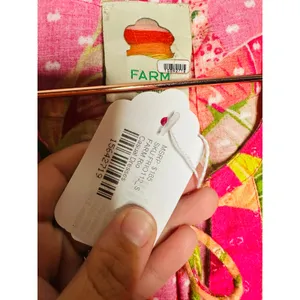 FARM RIO Pink Orange Floral Cotton A-Line Tie Waist Ombre Forest Mini Dress S thumbnail 14