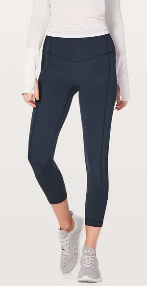 Lululemon All The Right Places Crop II‎ 23 Leggings True Navy Size 6 thumbnail 1