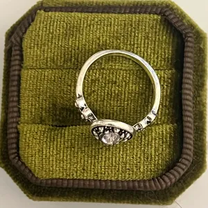 Vintage/Boho Design Teardrop Shaped Cubic Zirconia Silver Statement Ring S 6 thumbnail 3