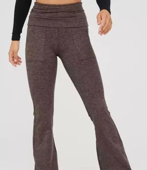 Aerie MEDIUM LONG OFFLINE By The Hugger High Waisted Foldover Flare Legging thumbnail 3